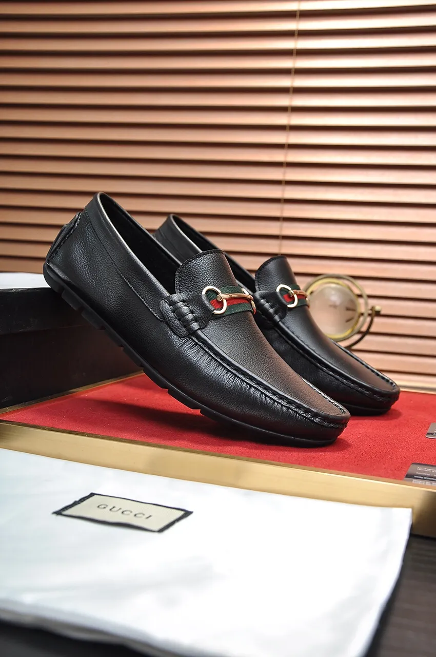 Men's Men's Shoes 💰400💶[Gucci] New 🍀Gucci* - top version Gucci Peas Shoes! Made of imported original cowhide, the first layer of single leather is comfortable and lining! Original wear-resistant rubber outsole! High quality products! Code number 38-44!
